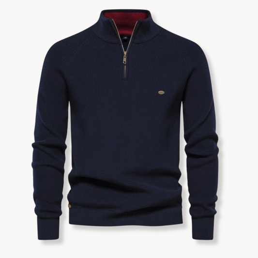 Ronnie | Men's Half-Zip Ribbed Knit Sweater